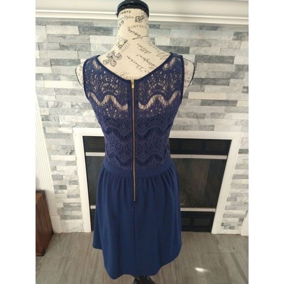 Lilly Pulitzer Sleeveless Lace Dress Sm Blue Y2k Feminine Cottage Core Boho - Picture 6 of 11